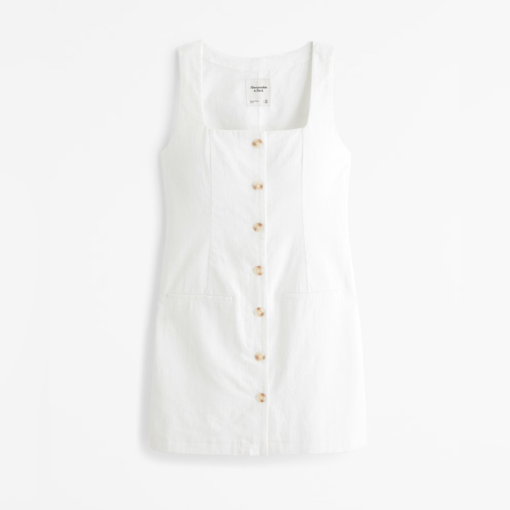 Abercrombie & Fitch White Button-Down Mini Dress